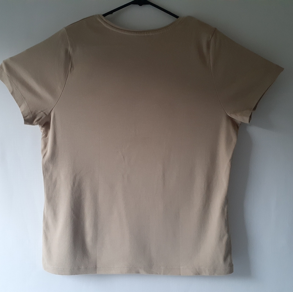 White stag women's beige floral print short sleeve top size XL (16-18) - Picture 5 of 9